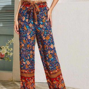 🌞SHEIN Colorful Boho Tie Waist Pants🌞